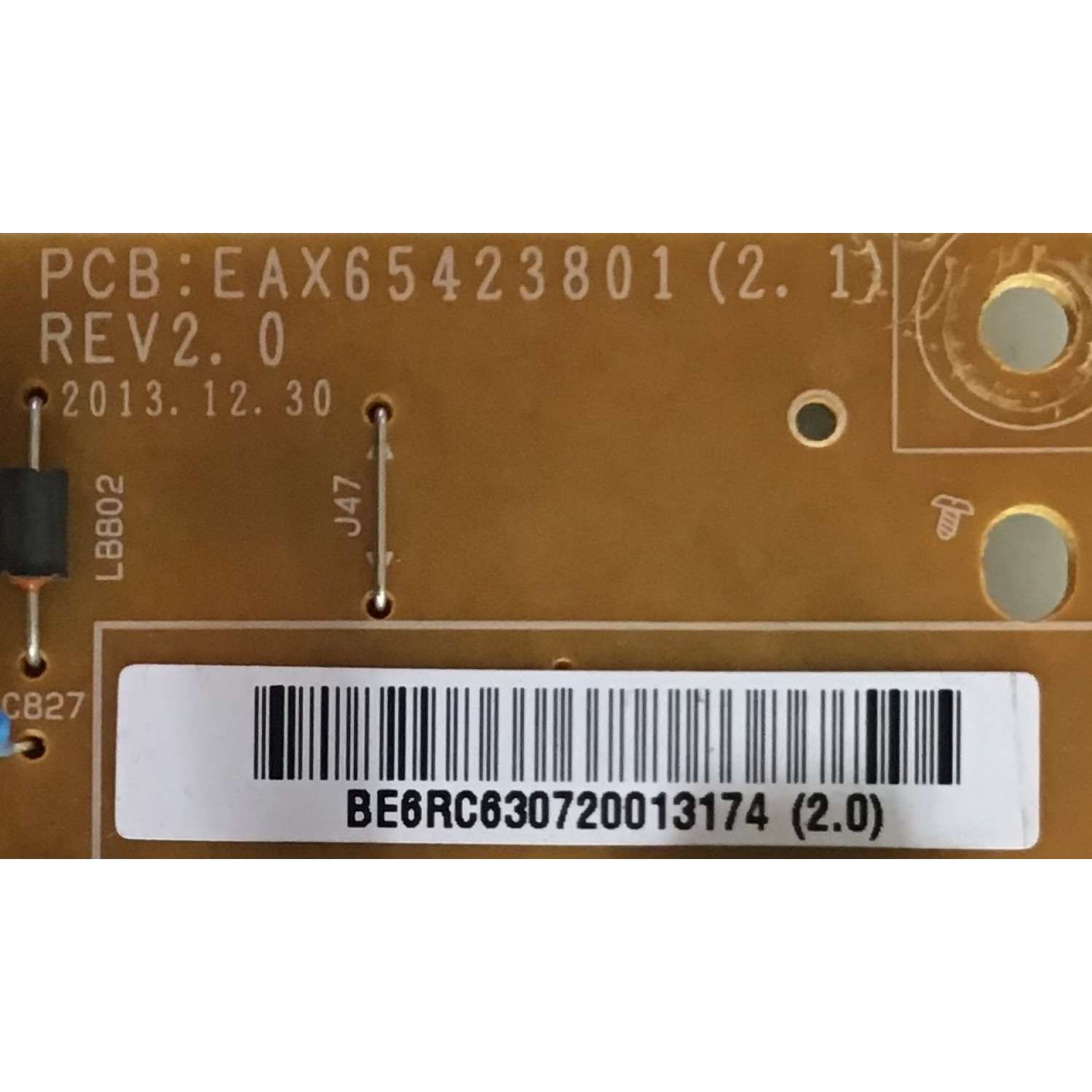 KIT DE TARJETAS PARA TV LG / MAIN EBT63034612 / EAX65614404(1.0) / FUENTE EAY63072001 / EAX65423801(2.2) / T-CON 6871L-3630D / 6870C-0481A / PANEL LC490DUE (FG)(A6) / MODELO 49LB5550-UY.BUSWLJR - Imagen 2